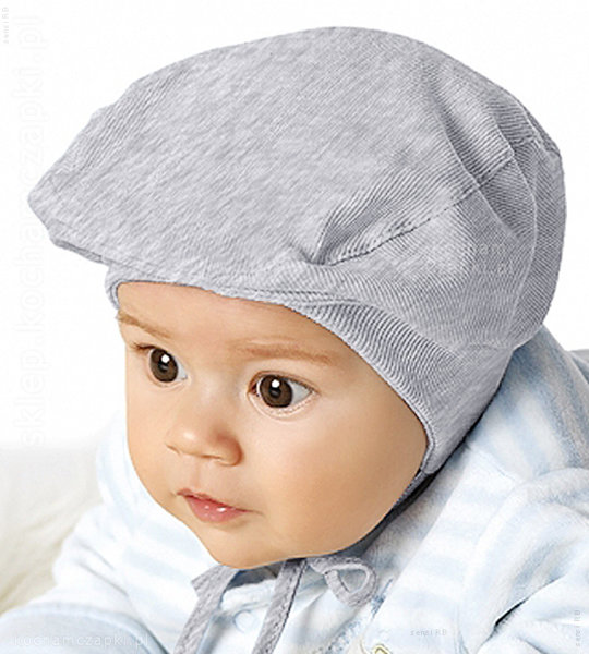 Kaszkiet dla chłopca, niemowlaka, wiązany, Maluch, rozm. 38-40 cm