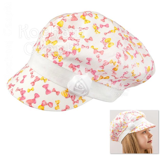 Kaszkiet dla dziewczynki, czapka UV +50 "Beldis",  rozm. 52-55 cm