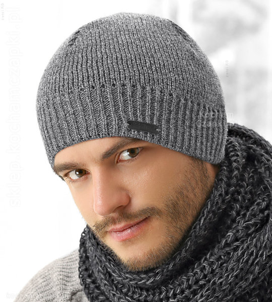 Klasyczna czapka męska na jesień/zimę Ruben  rozm. 56-60 cm