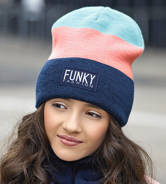 Kolorowa, modna czapka dla nastolatki Funky Fashion rozm. 54-58cm