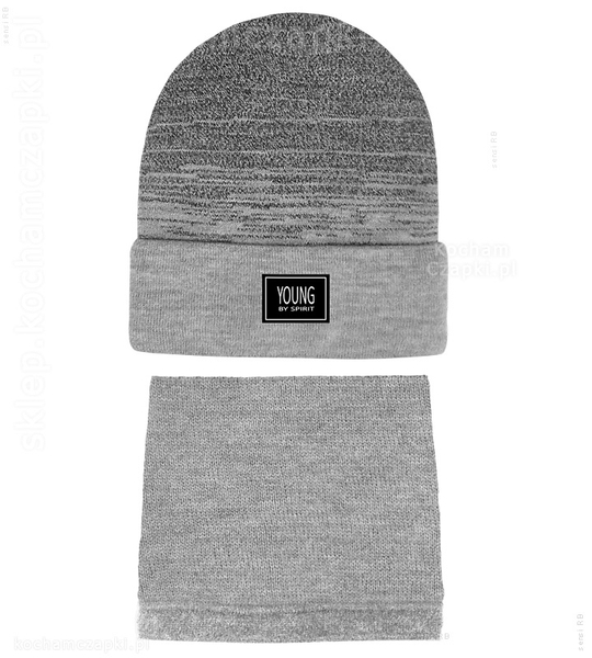 Komplet chłopięcy, czapka beanie i komin, Mathias rozm. 50-54 cm