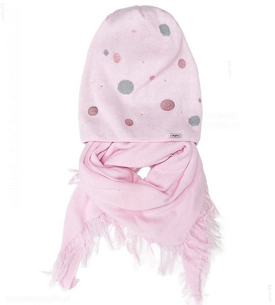 Komplet dla dziewczynki na wiosnę / jesień, czapka i chusta, Laurra, rozm. 46-48 cm