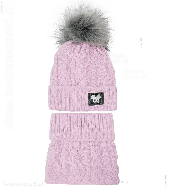 Komplet na zimę, czapka i komin dla dziewczynki, Krisana rozm. 49-53 cm