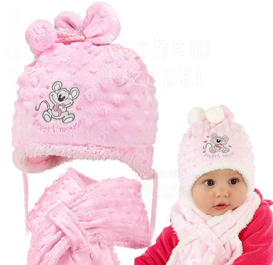 Komplet niemowlęcy zimowy dla dziewczynki Pretty Mouse rozm. 41-43 cm