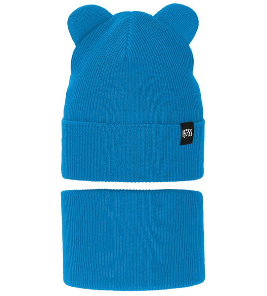 Komplet wiosenny/jesienny dla chłopca, czapka i komin, niebieski, Jragan, 45-49 cm