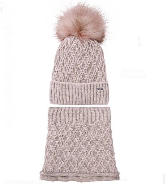 Komplet zimowy, czapka i komin damski, Yamini, rozm. 54-56 cm
