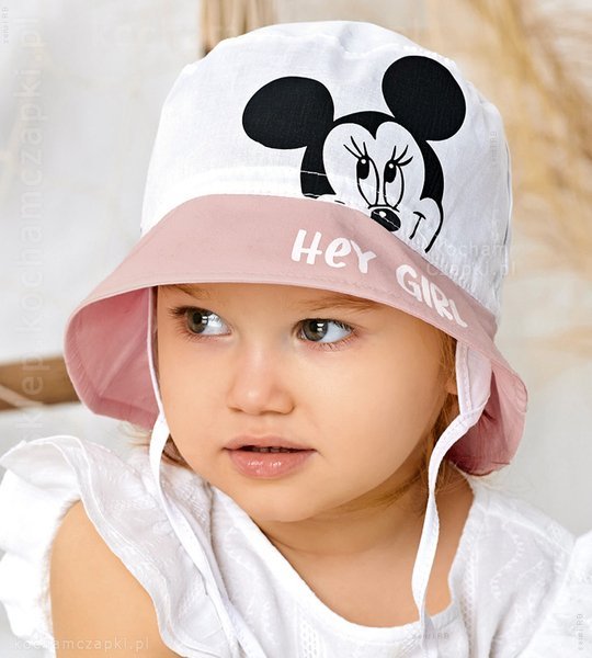 Letni kapelusz dla dziewczynki z myszką Miki, wiązany dla dziewczynek, Hey Girl  rozm. 50-52cm