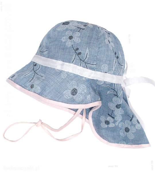 Lniany kapelusz dla dziewczynki, Nila rozm. 47-48 cm