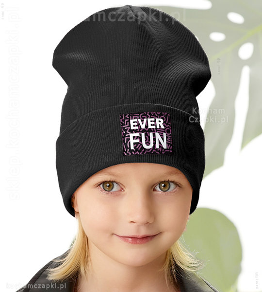 Modna czapka dla dziewczynki, beanie, prążek, Ever Fun, rozm. 52-54 cm