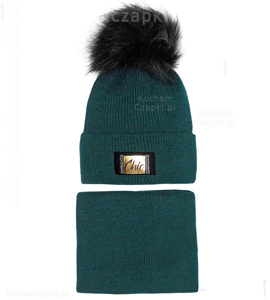 Modna czapka i komin zimowy Editie Young, rozm. 50-54 cm