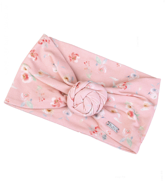 Opaska dla dziewczynki na głowę, Petrina, różowa,  rozm. 52-56 cm