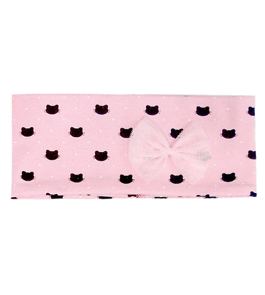 Opaska dla dziewczynki, na głowę, różowa, Kotki, 40-44 cm