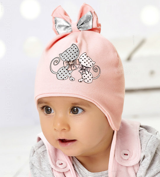 Piękna czapka niemowlęca, wiosenna/jesienna, Dorry rozm. 42-45 cm