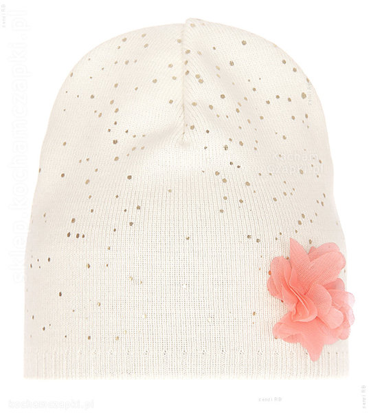 Różowa czapka dla dziewczynki wiosenna/jesienna, Refia rozm. 48-50 cm