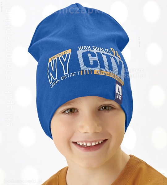 Sportowa niebieska czapka  NY City  rozm. 48-50 cm 