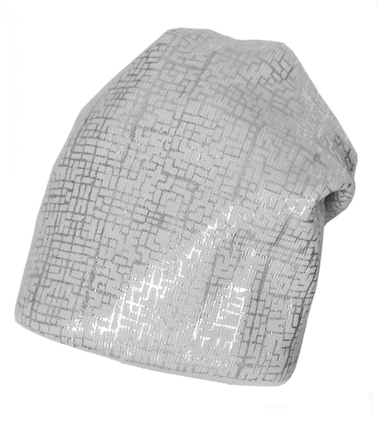 Szara czapka ze srebrnym wzorem jesień / zima Minako rozm. 54-56 cm