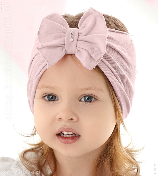 Szeroka opaska na głowę dla dziewczynki, turban Patrizia  rozm. 44-48 cm