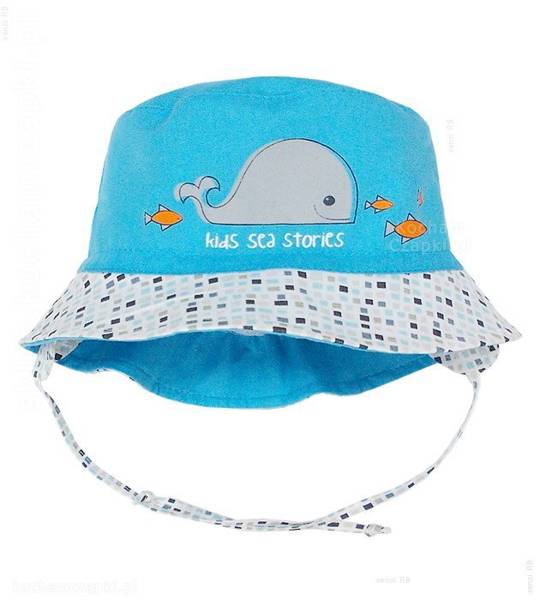Turkusowy kapelusz na lato dla chłopca, Sea Stories, rozm. 45-47 cm