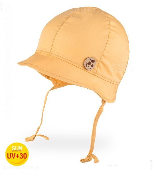 Wiązana czapeczka dla dziewczynki, z filtrem UV, Larissa rozm. 40-42 cm