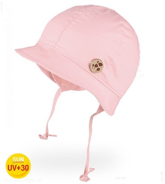 Wiązana czapeczka dla dziewczynki, z filtrem UV, na lato, Larissa rozm. 40-42 cm