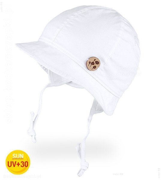 Wiązana czapeczka z filtrem UV na lato Larissa rozm. 40-42 cm