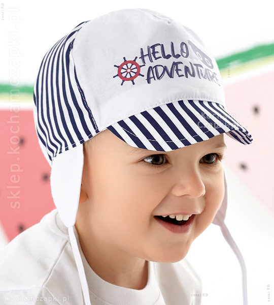 Wiązana czapka dla chłopca, Hello Adventure rozm. 48-50 cm