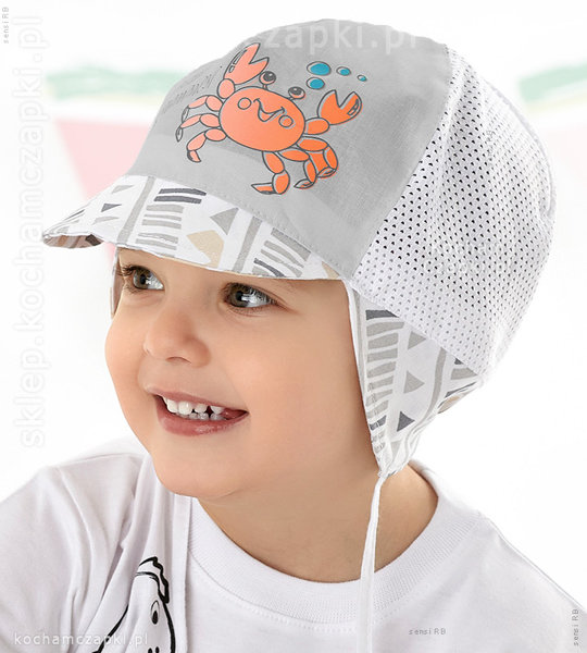 Wiązana czapka dla chłopca na lato, Granchio rozm. 43-45 cm