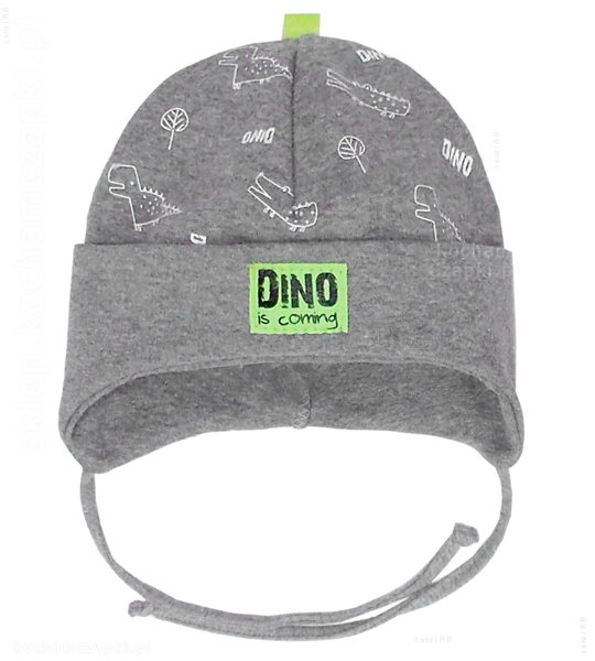 Wiązana czapka niemowlęca, Dino Coming , rozm. 40-43 cm