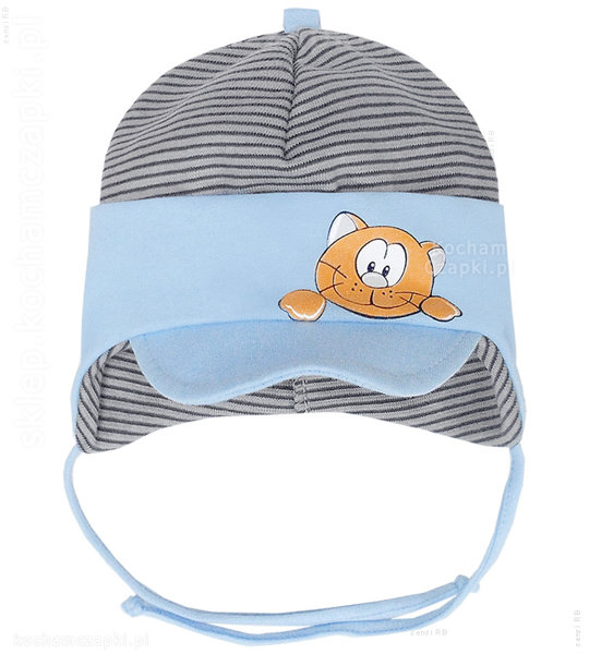Wiązana czapka z daszkiem dla niemowlaka, Charlie, rozm. 42-46 cm