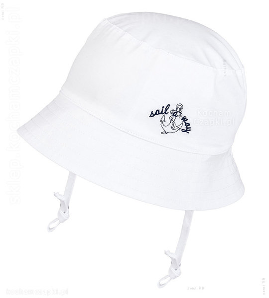 Wiązany kapelusz dla chłopca przeciwsłoneczny z fitrem UV +30  Viggo  rozm.46-48  cm