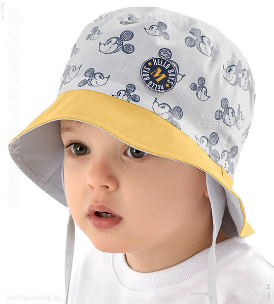 Wiązany kapelusz dla chłopca, z myszką Mickey  Tesero rozm. 45-47 cm