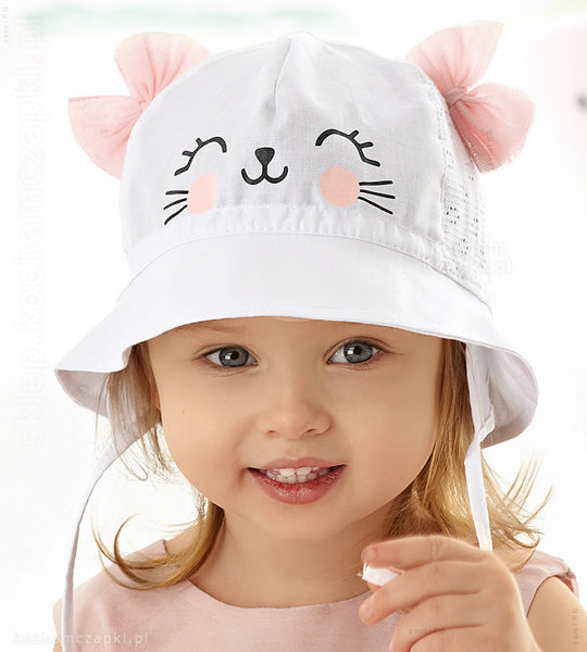 Wiązany kapelusz dla dziewczynki, Ahnee rozm. 46-48 cm