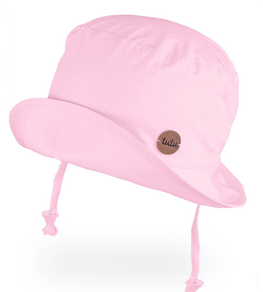 Wiązany kapelusz dla dziewczynki, Gaspar, filtr UV+30, róż jasny, 42-44  cm