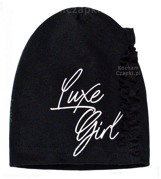 Wiosenna czapka smerfetka bawełniana dla dziewczynek Luxe Girl rozm. 48-50 cm