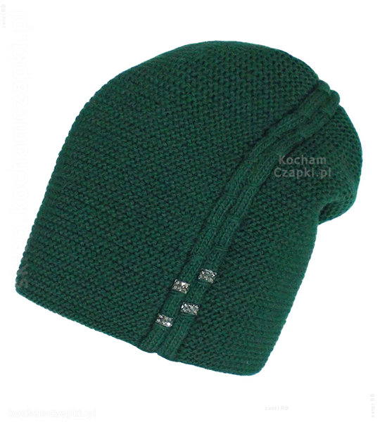 Zielona czapka zimowa damska, Ronja, rozm. 55-58 cm