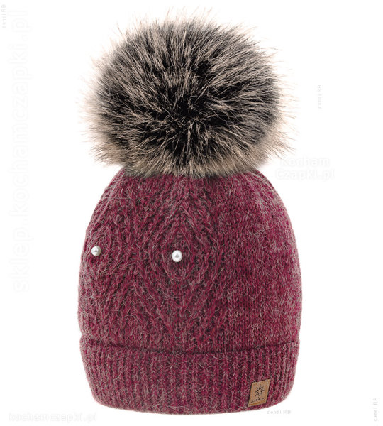 Zimowa czapka damska Rosel Woolk z dodatkiem wełny wełna rozm. 54-56 cm