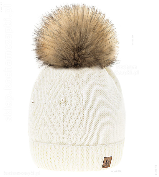 Zimowa czapka damska Rosel Woolk z dodatkiem wełny wełna rozm. 54-56 cm