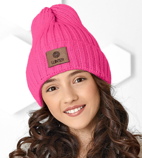 Zimowa czapka dla dziewczynki, Annicha, różowa, 54-57 cm
