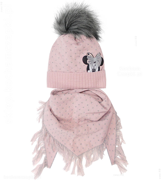 Zimowa czapka i chusta dla dziewczynki, Xenea , rozm. 46-49 cm