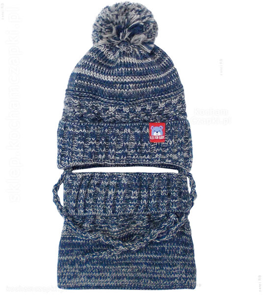 Zimowa czapka i komin, Jerker rozm. 44-48 cm