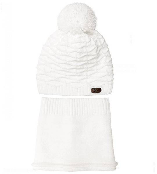 Zimowa czapka i komin dla dziewczynki, komplet Hemant, rozm. 53-56 cm