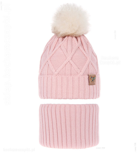 Zimowa czapka i komin dla dziewczyny Talina  rozm. 52-54 cm