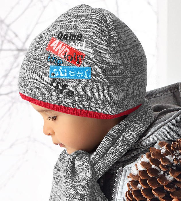 Zimowa czapka i szalik dla chłopca, Street Life, rozm. 46-50 cm