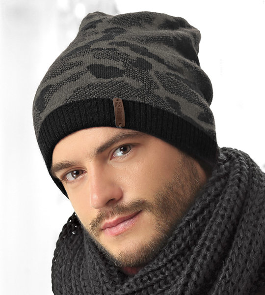 Zimowa czapka męska, wzór moro, Brandon, rozm. 56-58 cm