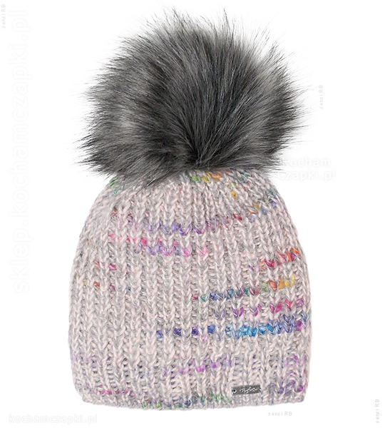 Zimowa czapka z melanżowej włóczki Igner, rozm. 52-55 cm
