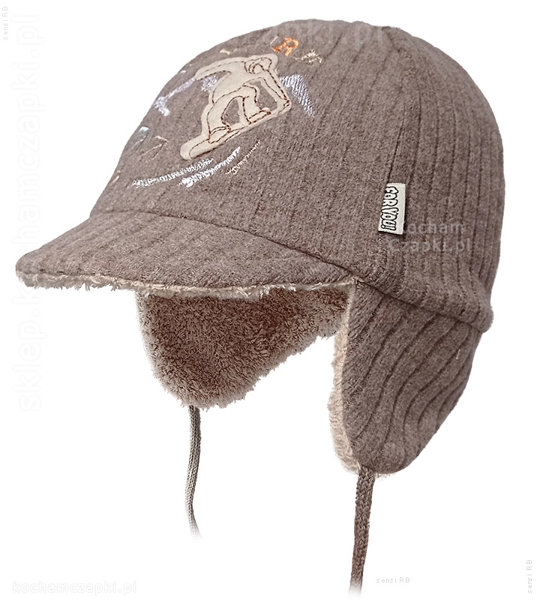 Zimowy kaszkiet, czapka z daszkiem na zimę Adventurer rozm. 52-54