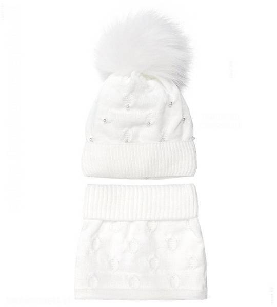 Zimowy komplet czapka i komin dla dziewczynki, Shanley, rozm. 46-48 cm