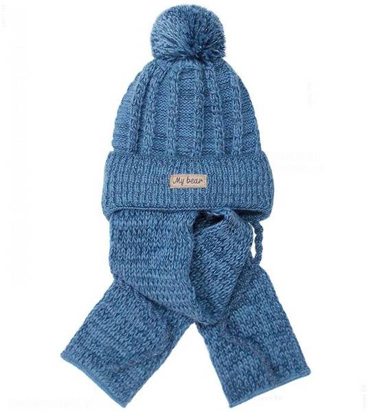 Zimowy komplet czapka i szalik dla chłopca, Liadan, rozm. 45-49 cm