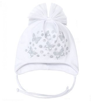  Bawełniana czapka dla dziewczynki wiosna Flavia , tiulowa kokardka rozm. 43-46 cm