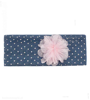 Bawełniana opaska dla dziewczynki, z kwiatkiem Tove rozm. 44-47 cm